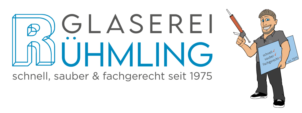 Glaserei Rühmling Logo mit Slogan